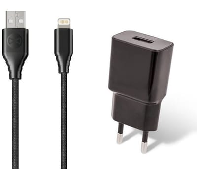 OneOne 2A lader + 1,5m stevige OneOne Lightning kabel. Universele oplader adapter. past op Apple iPhone 5, iPhone 5c, iPhone 5s, iPhone 6, 6 Plus, 6s, iPhone 7, 7 Plus, iPhone 8, 8 Plus, iPhone SE, iPhone X