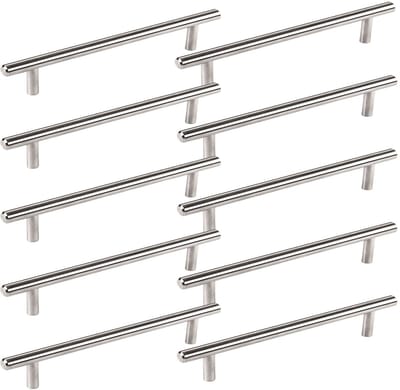 SOTECH Set van 10 G14 massief roestvrijstalen meubelgrepen - Bargreep / Relinggreepset - Middenafstand 128 mm - Ladegreep