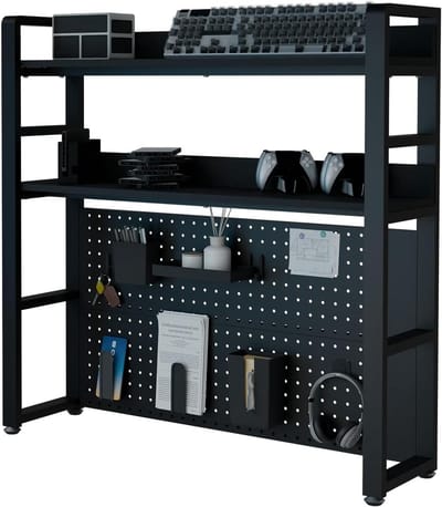 Bureau Opbergrek - Desktop Organisator - Bureau Organiseren - Verborgen Schroeven Ontwerp - 95cm - Zwart