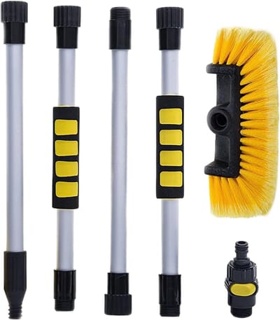 Wasborstel voor auto, vrachtwagen, boot, wasborstel met borstels, afneembare schakelaar, auto, vrachtwagen, boot, wasborstel voor auto, vrachtwagen, boot, borstel