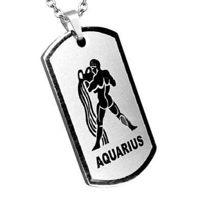 Montebello Ketting Waterman - 316L Staal - Horoscoop - 25x42mm - 60cm