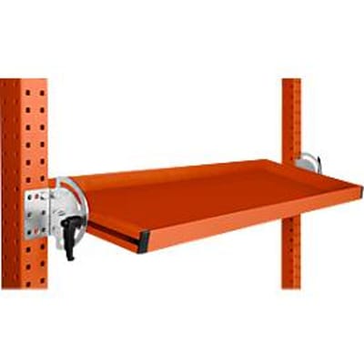 Manuflex kantelbare opbergconsole, voor de serie Universal of Profi, bruikbare diepte 345 m, voor tafelbreedte 1250 mm, roodoranje