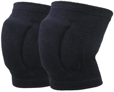 Kniebeschermers - Sport kniebandage - Volleybal bescherming - Ademend comfort - Maat M - Zwart