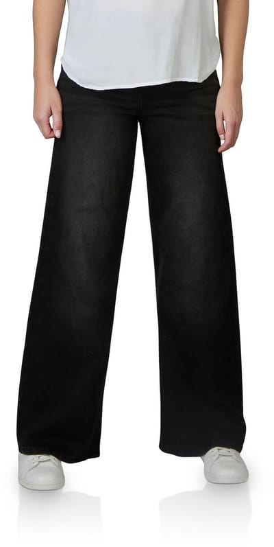 DENIMFY Dames Jeans Broeken DFPaula comfort/relaxed Fit Zwart Volwassenen High Waist Spijkerbroek