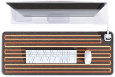 Verwarmde Bureaumat met 5 Verwarmingsniveaus - Groot en Waterdicht, Elektrisch Bureauonderlegger voor Thuiswerk