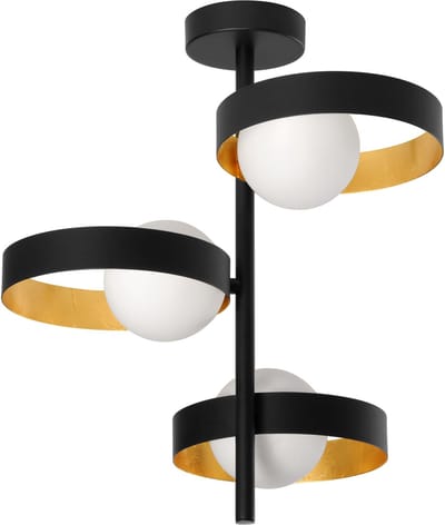 OSRAM DECOR Memphis plafondlamp, zwart/goud, met G9 voet voor eenvoudige lampvervanging, kan worden uitgerust met een normale of slimme lamp, IP20 bescherming