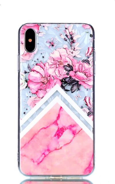 Peachy Diamant hoesje TPU geschikt voor iPhone XS Max Case - Roze