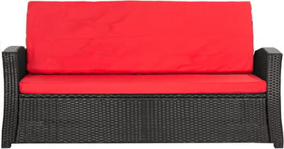 Bankkussen Tuin - Zitkussen Bank - Comfortabel Zitten - Waterafstotend Materiaal - 100 x 50 cm - Rood