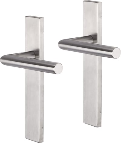 Deurkruk - Impresso Harrow - Voor binnen - Vierkant deurschild - RVS - 2 stuks