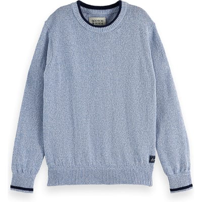 Scotch & Soda Boy Regular-fit Melange Pullover Faded Denim Melange Taglia: 6 | Maglioni Outlet | kids | Blu