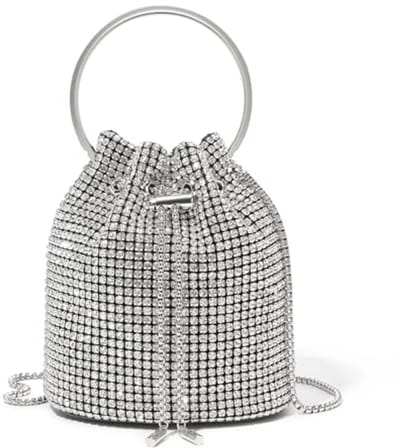 Kleine tas dames - Emmertas strass - Feestelijke gelegenheid - Glanzende versiering - 155 cm breed - Zilver
