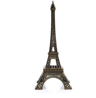 Dailygoody - Bronzen Eiffeltoren Standbeeld - Vintage Decoratie - 25cm - Zinklegering Beeldje - Perfect voor Thuis en Kantoor