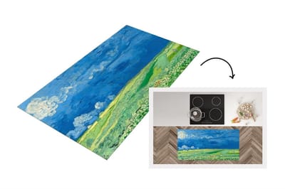 Keukenloper - Loper keuken - Korenveld onder onweerslucht - Vincent van Gogh - 120x60 cm - Keukenloper vinyl