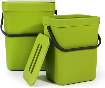 Biologische Afvalemmer Set van 2 voor Keuken - Geurdicht en Ophangbaar