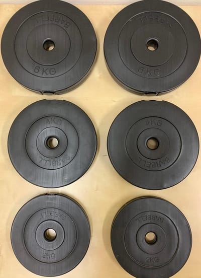 Haltergewichten Halterschijven set - 2x 6kg 4kg 2kg - 6 stuks - 26,5mm