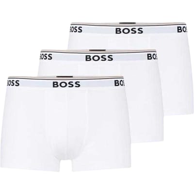 Boss Heren Bodywear Logo Boxershorts (Set van 3) (Wit)