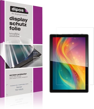 dipos – 2x Beschermfolie geschikt voor Denver TIO-10525 | Krasbestendige & heldere Screenprotector Ultra-Thin