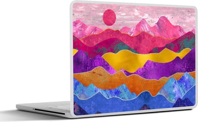 Laptop sticker - 17.3 inch - Bi - Marmer print - Pride - 40x30cm - Laptopstickers - Laptop skin - Cover