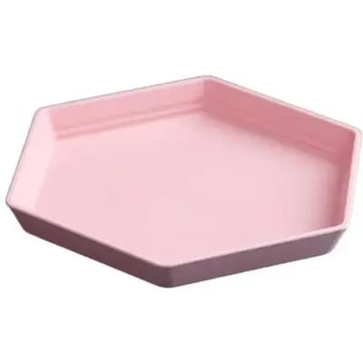Multifunctionele Fruitschaal Servies Borden Verdikken Tarwestro Zeshoekige Dienblad Dessertborden Thuis Snoepkleurige Borden