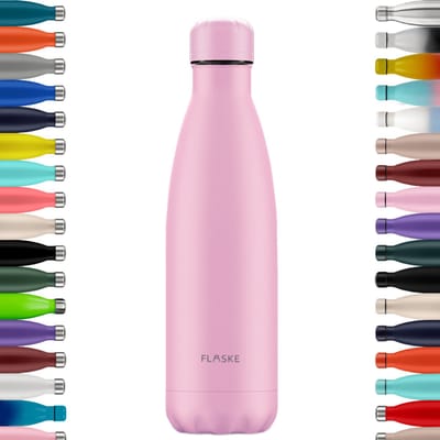 FLASKE Original Match Drinkfles 500 ml - Geïsoleerde RVS Waterfles - BPA-vrij - 12u Warm & 24u Koud - Geschikt als Thermosfles en Thermoskan - Water Bottle Stainless Steel - Flower