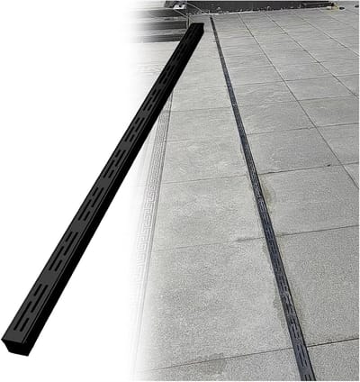 Sleuf en Oprit Kanaalafvoer - Waterafvoer Rooster - Terras Water Afvoeren - Roestvrij Stalen Dek - 100 cm Lengte - Zwart