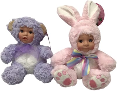 baby in pak 2 soorten verkoop per stuk Vrolijke poppen met dieren pakje