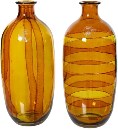 Vaas recycled glas H31cm geel