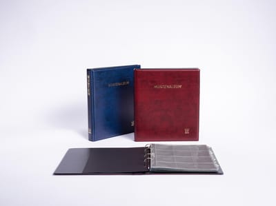 Importa POPULAIR de Luxe - Rood - Gewatteerd Muntenalbum, met goudopdruk, incl. 5 muntbladen en zwarte schutbladen