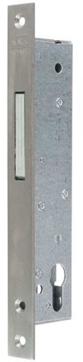 Buisframe nachtschoot slot - doornmaat 30 - roestvrij stalen frontplaat 24x245 mm