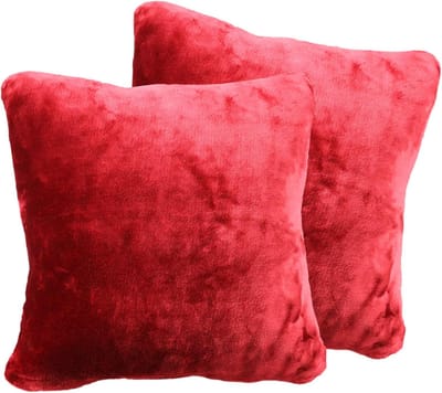 Set van 2 Luxe Sierkussens Rood Fluwelig Zacht 50x50 cm Woonkamer Decoratie