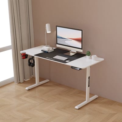 Bureau Hayward zit sta elektrisch verstelbaar wit en zwart