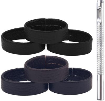 Dailygoods - Gosknor 6st Echt Leer Lushouder 3,1/3,2/3,3cm Runderhuid Riemlussen met 4mm Perforator Riemhouder Houder Ring Band voor 2,8-4cm Brede Riemen/Banden