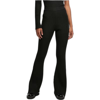 Urban Classics - Flared Rib Knit Legging - L - Zwart
