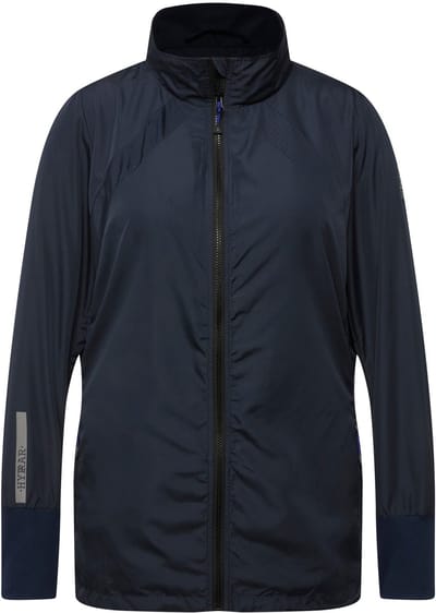 Ulla Popken - Dames - HYPRAR jas licht opstaande kraag trekkoord gerecycled - Marine - Maat 42+