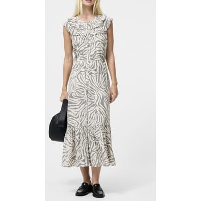French Connection Josie Delphine Midi Dress Porcelain Cream/blac Größe: 10 | Blusenkleider Outlet | Damen | Weiß