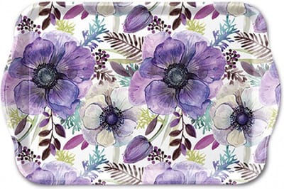 1-persoons dienblaadje-Tray melamine 13x21 cm Purple dream
