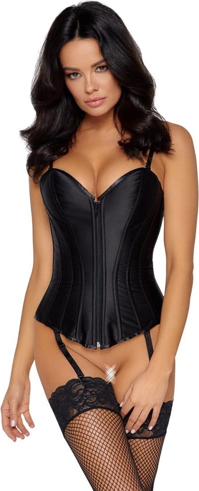 Sexy Mat Zwart Corset - XL