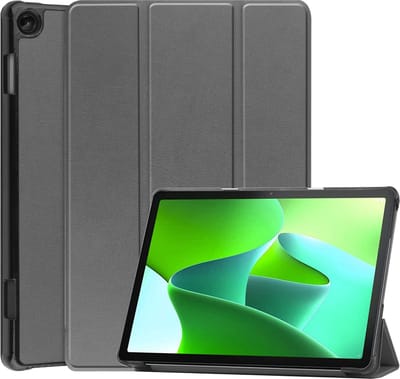 Hoesje Geschikt voor Lenovo Tab M10 (3e / 3rd generatie) - Dun & Stevig - Trifold Bookcase - Hard Cover - Hardcover Book Case - Tablet Hoes - Grijs