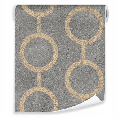 WALLARENA - Behang - Breedte 50 cm - Geometrisch 3D Beton - Geschikt voor woonkamers, slaapkamers en kantoren - 10m