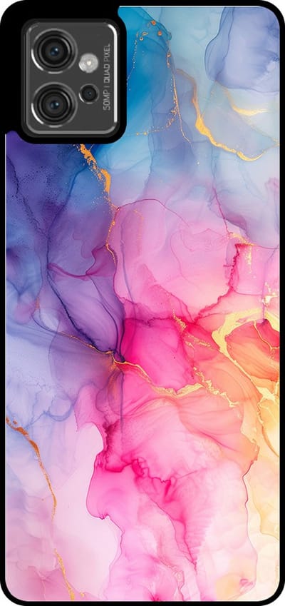 Smartphonica Telefoonhoesje Geschikt voor Motorola Moto G32 met marmer opdruk - TPU backcover case marble design - Regenboog geschikt voor Motorola Moto G32