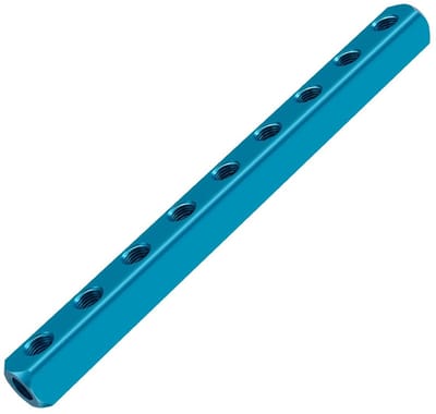 Dailygoods - Dailygoody - Pneumatische Manifold Blok - 9 Weg 12 Poort - Corrosiebestendig Materiaal - 1/4" PT Schroefdraad - Snelle Slangconnector - Geschikt voor ..