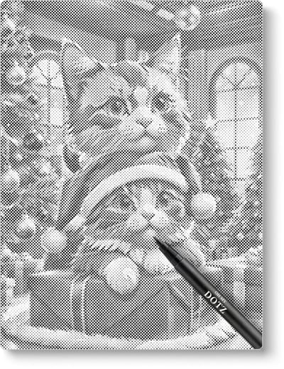 2 Kerst Kittens | Dot painting | 30x40cm | Dot painting | Oh My Dotz | Dots stippen | Diamond painting & Schilderen op nummer alternatief | Happy hobby