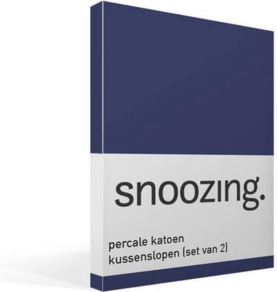 Snoozing - Kussenslopen - Set van 2 - Percale katoen - 60x70 cm - Navy