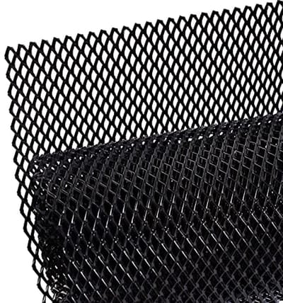 Zwarte Auto Race Grille 120×40 cm - Aluminium Veiligheidsrooster met Diamant Gat