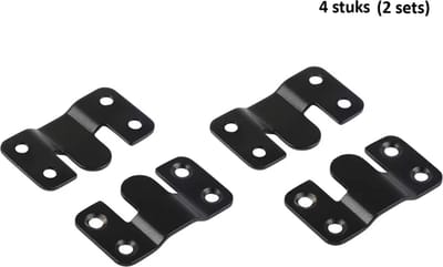 TLVX 2 sets Sterke Meubel Klem Connectors Zwart 54mm x 30mm – Ophangsysteem Kast – Keukenkastjes – Fotolijsten – Bankstel samenvoegen – Beugel interlock – Muurhaken – RVS Bevestiging Gesp – Ophangbeugels – Demontabel – (4 stuks)