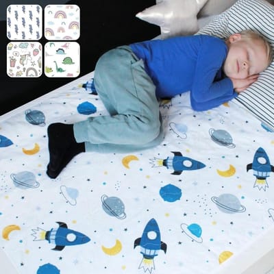 Waterdichte bedonderlegger voor kinderen eenpersoonsbed - ademend en wasbaar - matrasbeschermer bij incontinentie - ruimte voor babybed incontinentie onderlegger
