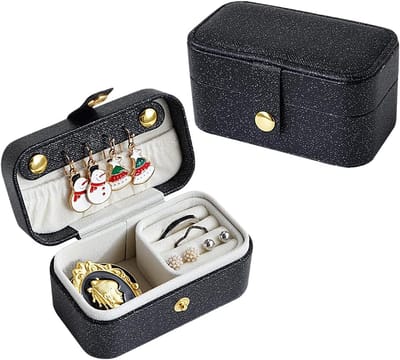 Compacte Reis Organizer voor Sieraden - PU Leer Opslag voor Ringen, Oorbellen en Kettingen