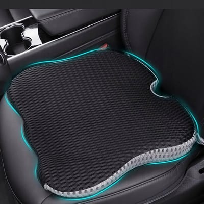 Autostoelkussen - Stoelkussen - Zwart - Slow Rebound - Wigvormig kussen - Traagschuim - Ergonomisch ontwerp - Ademende meshhoes - Auto Traagschuim