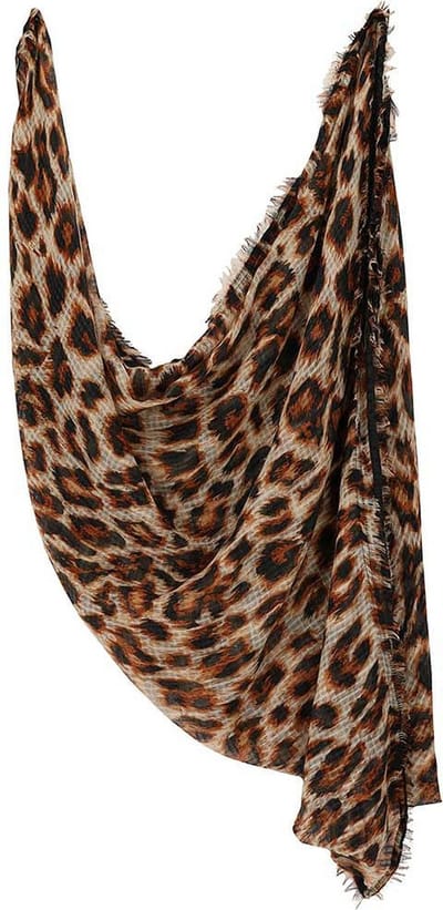 Sarlini Dames Sjaal extra breed - Leopard - bruin - 200 x 60 cm - luipaardprint/panterprint