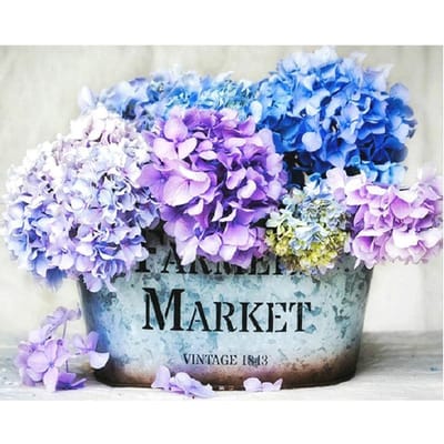 Peinture Artisanale Broderie Diamant 5D Fleur Violette DIY Peinture Artisanale Manuelle Mosaïque Cadeau Diamant 20X30CM gray